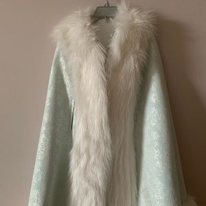 Winter Wedding Faux Fur trimmed GIRLS cape